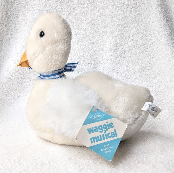 Vintage Eden Toys wind-up musical lullaby duck plush deadstock 1987 - Picture 3 of 12